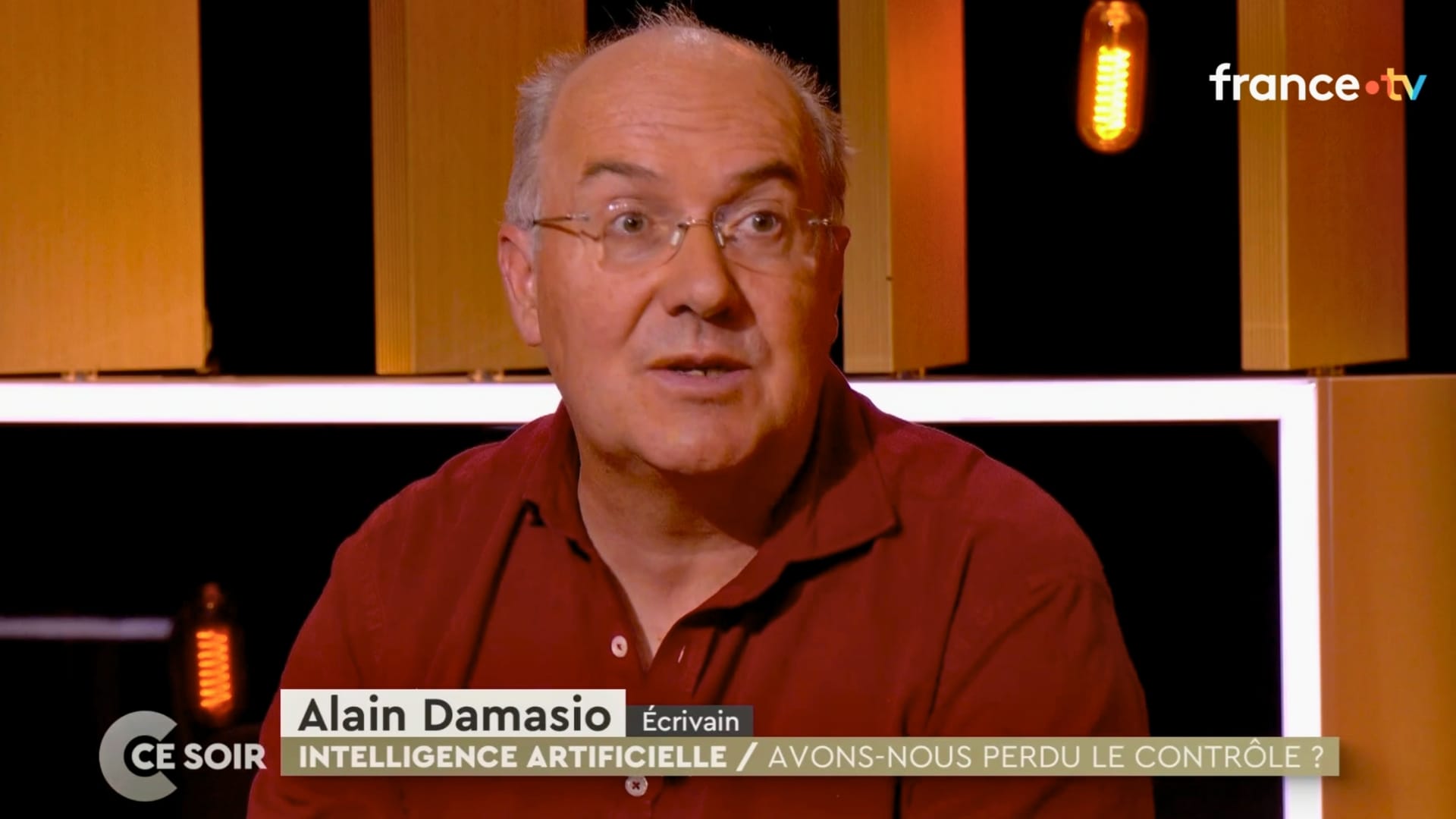 Damasio invité à l'émission C Ce Soir "IA / avons nous perdu le contrôle"